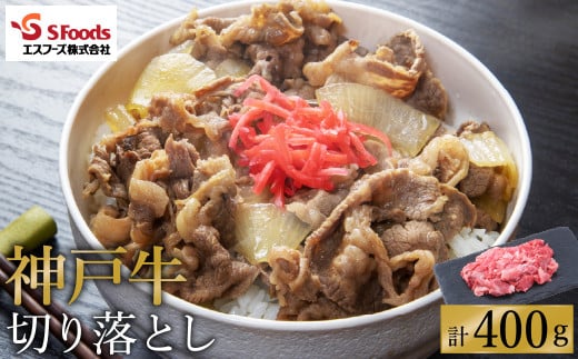 部位はお任せ! 神戸牛 切り落とし 400g(200g×2P)/ お試し用 訳あり 神戸ビーフ 牛肉 小分け 詰め合わせ セット 牛肉切り落とし 牛 肉 霜降り 但馬牛 黒毛和牛 国産牛【エスフーズ株式会社】