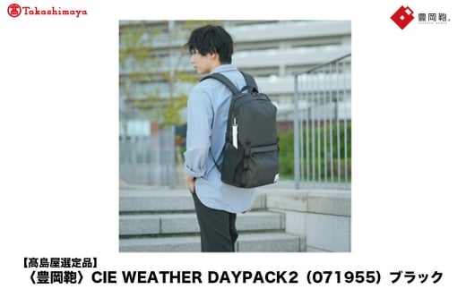 【高島屋選定品】豊岡鞄 CIE WEATHER DAYPACK2 (071955) ブラック / 木和田正昭商店 リュック 軽量 撥水 ビジネス ストリート バックパック リュックサック メンズ レディース リュックメンズ A4ファ