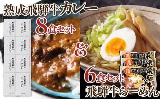 熟成ビーフカレー8食&飛騨牛ラーメン6食セット岐阜県飛騨市40000肉その他 肉