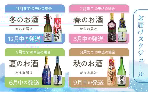 《定期便》四季のお酒をお届け 蔵便り 蒲酒造場 4回お届け 白真弓 日本酒 お酒 飛騨の地酒岐阜県飛騨市60000酒・アルコール日本酒