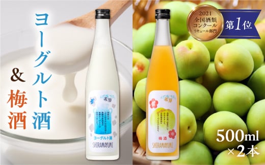 リキュール 人気のヨーグルト酒セットA ヨーグルト酒&梅酒 白真弓 蒲酒造 果実酒岐阜県飛騨市12000酒・アルコールウイスキー・洋酒・リキュール