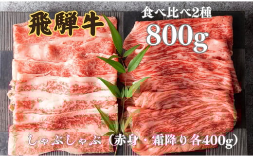 飛騨牛 2種食べ比べセット (赤身 霜降り) 各400g 計800gしゃぶしゃぶ お楽しみ 食べ比べ セット 牛肉 肉 和牛 鍋 ギフト 贈り物 飛騨岐阜人 岐阜県 飛騨市岐阜県飛騨市45000肉牛肉