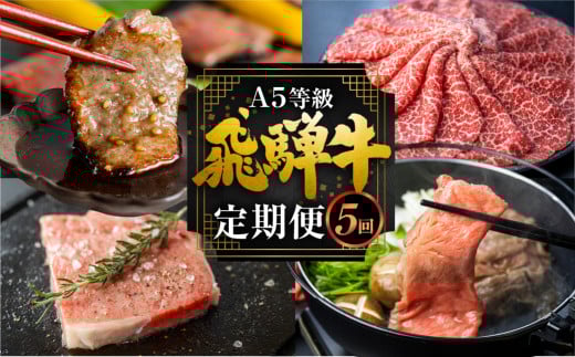 飛騨牛づくし定期便 5回 2人前 肉 定期便 飛騨牛 5等級 しゃぶしゃぶ すき焼き ステーキ 焼肉 お楽しみ定期便 5ヵ月 もも うで 食べ比べ 国産牛 国産 牛肉 肉 厳選 熟成 肉の沖村 飛騨市岐阜県