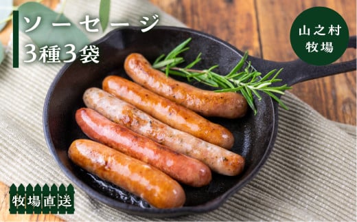 燻製ソーセージ 選べる ソーセージ 3種3袋セット 肉 詰め合わせ おつまみ 山之村牧場 国産 肉 ギフト 冷凍 時間指定可 飛騨市岐阜県飛騨市9000肉加工肉(ハム・ソーセージ等)