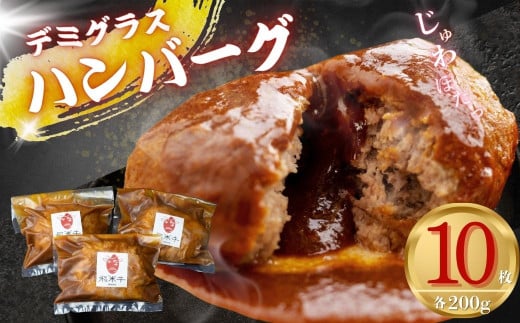 《簡易包装》飛米牛入りデミグラスソースハンバーグ 200g×10枚 簡単調理 温めるだけ 湯煎 レトルト岐阜県飛騨市20000肉加工肉(ハム・ソーセージ等)