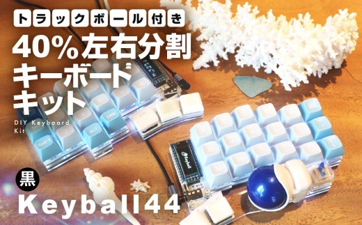 【黒】トラックボール付き40%左右分割キーボードキット  Keyball44 自作 キット トラックボール 左右分割キーボード リバーシブル 設計 基盤 キーボード カスタム PC パソコン 配列 キー岐阜県