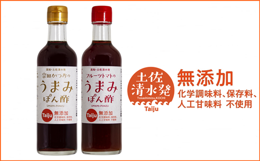 無添加 宗田かつおのうまみぽん酢 2種セット(各300ml×1本)フルーツトマト味 サラダドレッシング【R00124】高知県土佐清水市8000調味料・油酢