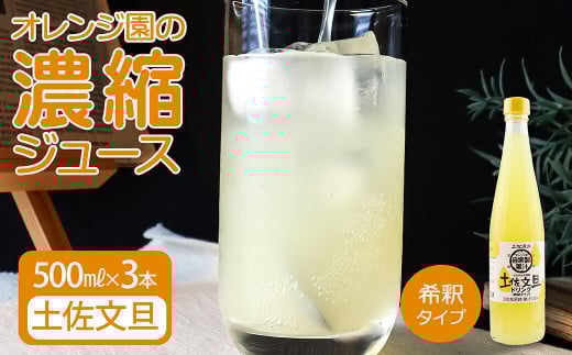 オレンジ園の濃縮ジュース 土佐文旦 500ml 3本 希釈用 みかんジュース チューハイ用 ドリンク ジュース 柑橘類 蜜柑 みかん【R01119】高知県土佐清水市13000お茶・飲料果汁・野菜飲料
