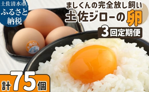 土佐ジローの卵 定期便(25個入り×3回)もみ殻梱包 ブランド卵 タマゴ たまご 卵 毎月 定期コース 土佐ジロー 卵焼き 卵かけごはん 卵料理  お取り寄せ【J00144】高知県土佐清水市45000卵・乳