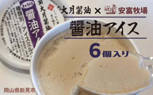 大月醤油の醤油アイス 6個入り岡山県新見市12000菓子・スイーツアイス・ジェラート
