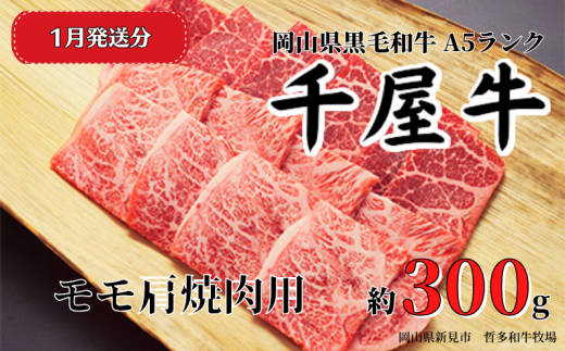 【2026年1月発送】千屋牛 モモ肩焼肉用(約300g) 牧場直送便 A5ランク岡山県新見市14000肉牛肉
