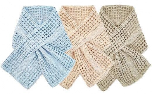 差し込み ショートマフラー ストライプ柄 ( グレー ) シルク100% コード刺繍 レディース 日本製 | おしゃれ シンプル マフラー プレゼント ギフト 新潟県 五泉市 有限会社田中刺繍新潟県五泉