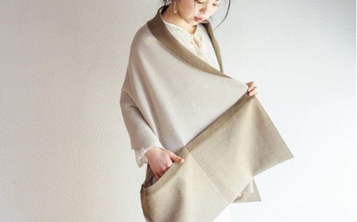ストール CLEMATIS リバーシブル和紙ストール ( 折り返しポケット・ブラウン ) レディース | 大判 ストール リバーシブル 和紙 おしゃれ シンプル マフラー 春 夏 新潟県 五泉市 株式会社アーク