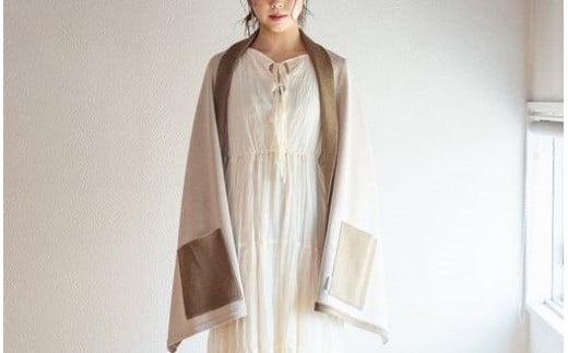 ストール CLEMATIS リバーシブル和紙ストール ( たたきポケット・ブラウン ) レディース | 大判 ストール リバーシブル 和紙 おしゃれ シンプル マフラー 春夏 春 夏 新潟県 五泉市 株式会社ア