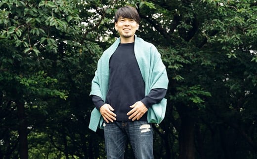 ストール CLEMATIS 接結カラフルストール ( 折り返しポケット・グリーン・Fサイズ ) | レディース メンズ おしゃれ シンプル マフラー 秋冬 秋 冬 プレゼント ギフト 新潟県 五泉市 株式会社ア