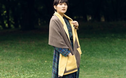 ストール CLEMATIS 接結カラフルストール ( たたきポケット・イエロー・Fサイズ ) | レディース メンズ おしゃれ シンプル マフラー 秋冬 秋 冬 プレゼント ギフト 新潟県 五泉市 株式会社アー