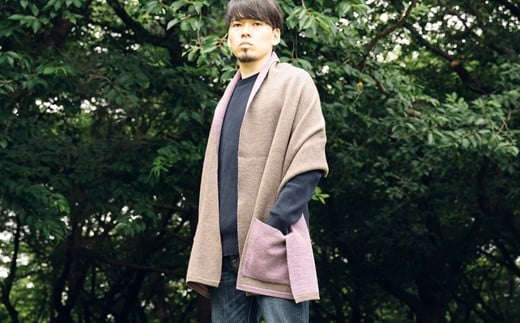 ストール CLEMATIS 接結カラフルストール ( たたきポケット・パープル・Fサイズ ) | レディース メンズ おしゃれ シンプル マフラー 秋冬 秋 冬 プレゼント ギフト 新潟県 五泉市 株式会社アー