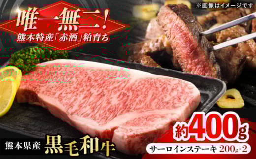 熊本県産 『原田畜産』 黒毛和牛 サーロイン ステーキ 計約400g(約200g×2枚) 牛肉 牛【有限会社 九州食肉産業】 黒毛 和牛 国産 サーロインステーキ お肉 肉 熊本県 熊本 合志 合志市  [AYCN049