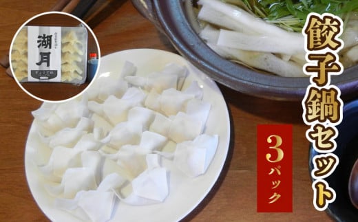 餃子鍋セット 300g×3パック_餃子 鍋 セット 300g × 3パック 濃縮スープ 3個付き 昭和22年創業 ぎょうざ専門店 湖月 人気 メニュー こだわり 自家製 手作り 手包み 冷凍 美味しい 餃子鍋 〆 雑炊