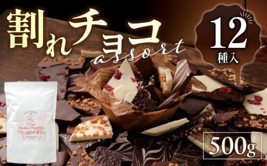 割れチョコアソート 12種(準チョコレート)500g_12種のフレーバー 割れチョコ ミックス 準チョコレート チョコレート チョコ ビターチョコ ホワイトチョコ ミルクチョコ クランチ アーモン