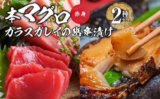 国産本マグロとカラスガレイの幽庵漬け詰め合わせ 2種セット_国産本マグロ カラスガレイ 幽庵漬け 詰め合わせ 2種セット 海鮮 海産物 本マグロ 赤身柵 真空パック マイナス60℃ 液体冷凍 ヨ