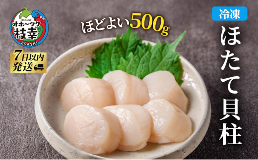 北海道 オホーツク産 ふるさとの贈り物 500gの冷凍ほたて貝柱【 枝幸ほたて 】至福の味 海洋食品 刺身 魚介 帆立北海道枝幸町12000魚介・海産物貝類