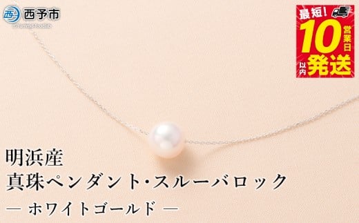 保証書付き<真珠ペンダント・スルーバロック(ホワイトゴールド)>8.0〜9.0mm 純国産 高品質 アコヤ パール あこや ネックレス アクセサリー レディース 女性 誕生日 記念日 成人祝い 明浜