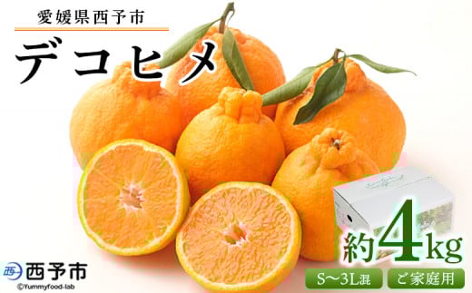 <愛媛県西予市産 デコヒメ ご家庭用 約4kg> 訳あり ワケアリ 果物 フルーツ みかん ミカン 蜜柑 オレンジ 柑橘 でこひめ 食べて応援 特産品 宇都宮物産 愛媛県 西予市【常温】『2026年2月上