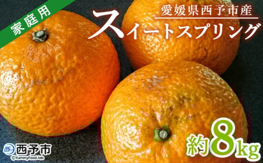 <愛媛県西予市産 スイートスプリング 家庭用 約8kg> 訳あり ワケアリ 果物 くだもの ミカン 蜜柑 柑橘 甘い おいしい フルーツ サイズ不揃い ご自宅用 果実 果肉 特産品 段畑みかん 愛媛県