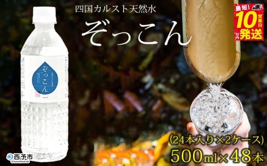 四国カルスト天然水ぞっこん 500ml(24本入り)×2ケース 計48本愛媛県西予市28000お茶・飲料水・ミネラルウォーター