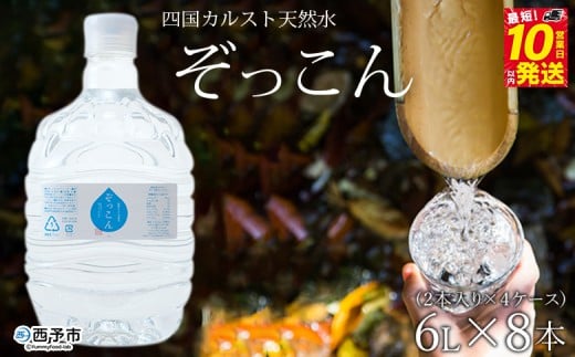 四国カルスト天然水ぞっこん(6L×2本)×4ケース 計8本愛媛県西予市31000お茶・飲料水・ミネラルウォーター