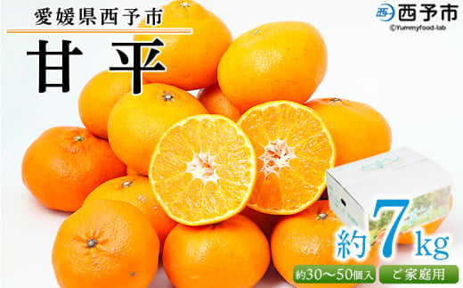 <愛媛県西予市産 甘平 ご家庭用 約7kg>訳あり 果物 フルーツ 柑橘類 みかん 蜜柑 ミカン オレンジ かんぺい カンペイ 期間限定 季節限定 甘い 食べて応援 特産品 宇都宮物産 愛媛県 西予市