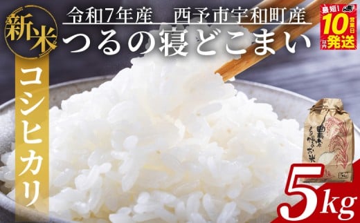 新米 <令和7年産 コシヒカリ「つるの寝どこまい」約5kg 西予市宇和町産> 2025年産 こしひかり お米 コメ こめ 白米 精米 ご飯 ごはん 穀物 ライス SDGs 共生 楠 健明 愛媛県 西予市【常温】『1