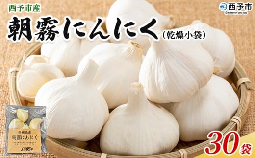 <西予市産 朝霧にんにく(乾燥小袋)1袋20g入り 30袋セット> 国産 ニンニク 小分け 30袋 セット 愛媛県産 野菜 やさい ドライ 大粒 ストック 薬味 特産品 ノムランド 愛媛県 西予市【常温】
