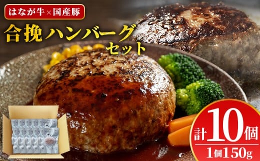 <合挽ハンバーグセット 10個(1個150g)> セット ハンバーグ はんばーぐ 合挽肉 肉 お肉 牛肉 豚肉 肉加工品 お惣菜 洋食 おかず 弁当 国産 小分け 個包装 簡単調理 特産品 ゆうぼく 愛媛県