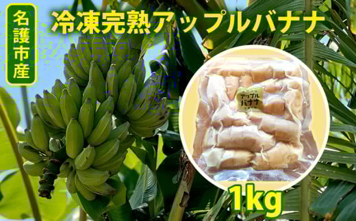 名護市産 冷凍完熟アップルバナナ1kg 名護市 なご ばなな 冷凍 食物繊維 手軽 アイス デザート アレンジ 真空パック 食べやすい おやつ 新鮮 完熟 一口サイズ 甘味 栄養満点 ヨーグルト ス