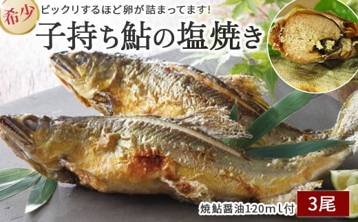 【希少】子持ち鮎の塩焼き(3尾)と焼鮎醤油のセット Ess-12 あゆ アユ 鮎 あゆ アユ 鮎のひらき あゆのひらき 魚 魚介 川魚 塩焼き 干物 ひもの 炭火 冷凍高知県四万十町10000魚介・海産物