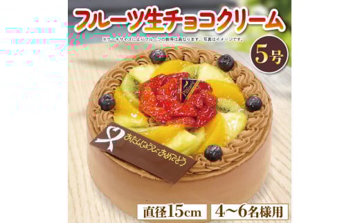 チョコクリーム フルーツケーキ 5号 冷凍 洋菓子 焼菓子 デザート スイーツ チョコレート チョコ お菓子 おやつ 果物 フルーツ 苺 いちご キウイ ぶどう オレンジ ブルーベリー パイナップル