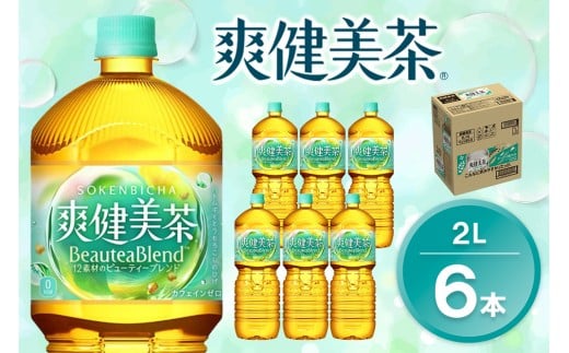 爽健美茶 2L×6本(1ケース)【コカコーラ カフェインゼロ 香ばしい おいしい ブレンド茶 お茶 ハトムギ 玄米 大麦 ドクダミ ハブ茶 チコリー 麦芽 植物素材 飲料 ペットボトル 備蓄 防災 熱中症
