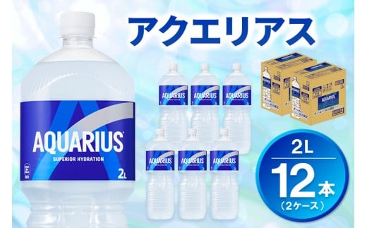 アクエリアス PET 2L (2ケース) 計12本【コカコーラ アクエリ スポーツ飲料 夏バテ予防 水分補給 2リットル ペットボトル ペット スポーツ イベント エコ つぶせる】K090102佐賀県基山町16000お茶