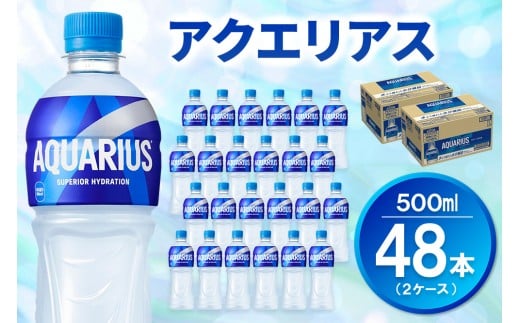 アクエリアス 500mlPET (2ケース) 計48本【コカコーラ 熱中症対策 スポーツ飲料 スポーツドリンク 水分補給 ペットボトル 健康 スッキリ ミネラル アミノ酸 クエン酸 リフレッシュ 常備 保存 買
