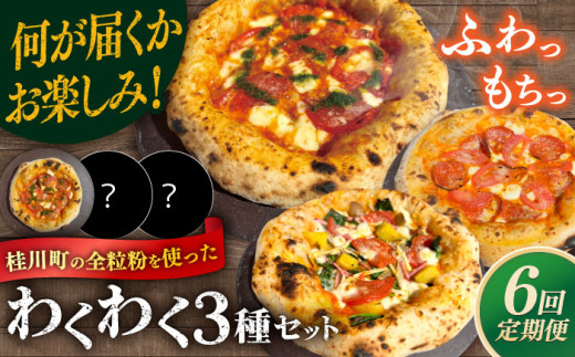 【全6定期便】【合鴨家族の小麦使用】ピザ わくわく3枚セット(マルゲリータ・お任せ2枚)▼ピザ 冷凍 ピザ窯 ぴざ PIZZA パーティー ピッツァ 人気 本格 石窯 クリスマス  桂川町/PIZZERIA TUTTI