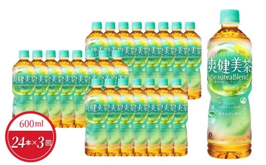 【定期便】爽健美茶 PET 600ml(24本入)×3か月  カフェインゼロ ブレンド茶 飲料 ドリンク滋賀県守山市33000お茶・飲料お茶