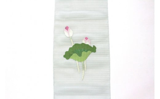 爪掻本綴織名古屋帯「絽 蓮」  (夏帯)  名古屋帯  最高級 1点物 綴織 織物 シルク 関東巻き 清原織物 お取り寄せ 守山市滋賀県守山市401000衣類・装飾品・工芸品その他 装飾品・工芸品