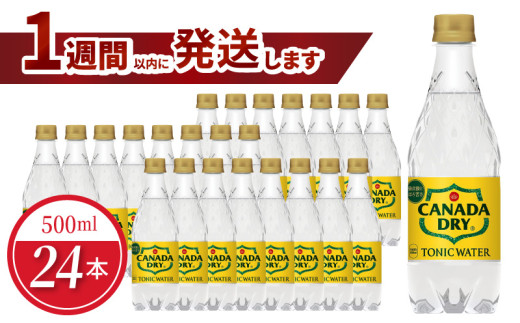 カナダドライ トニックウォーター PET 500ml(24本入)滋賀県守山市11000お茶・飲料水・ミネラルウォーター