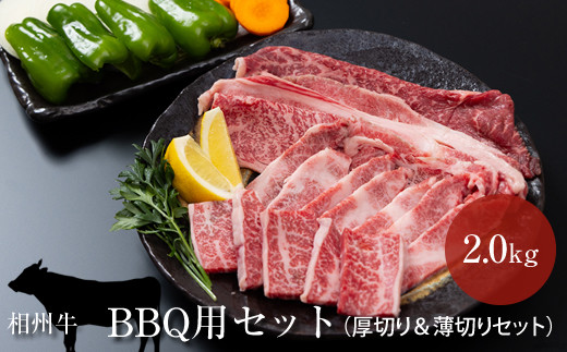 相州牛 BBQ用セット 2.0kg (厚切り&薄切りセット) 【 牛肉 お肉 ブランド牛 神奈川県 南足柄市 】神奈川県南足柄市95000肉牛肉