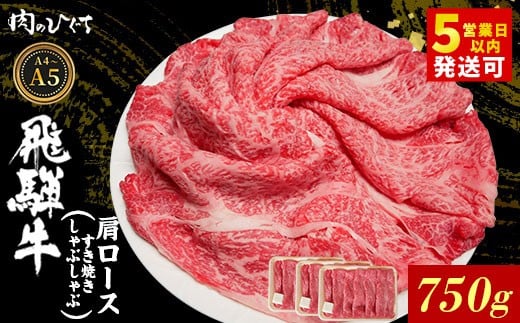 飛騨牛 肩ロース スライス 750g A5 A4 A5等級 A4等級 すき焼き しゃぶしゃぶ 国産 牛 冷凍 和牛 牛肉 カタロース かた ロース 肩ロース 豪華 ギフト 贈答 にく お肉 肉 東白川村 岐阜 飛騨 贅沢 霜