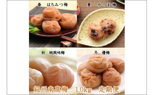 紀州南高梅1kgの定期便(春・夏・秋・冬)4回 B和歌山県御坊市48000鍋セット・総菜・加工食品漬物・梅干・キムチ