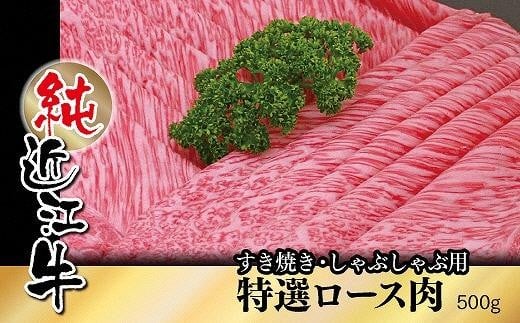 純近江牛すき焼き・しゃぶしゃぶ用特撰ロース肉500g滋賀県草津市40000肉牛肉