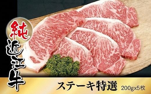 純近江牛特撰ステーキ肉200g×5枚滋賀県草津市100000肉牛肉